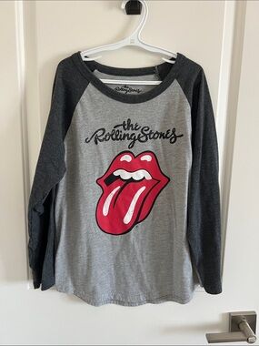 The Rolling Stones Grey & Dark Grey Long Sleeve Tee